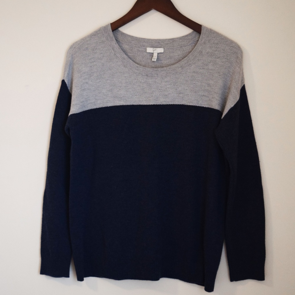 Joie Wool Cashmere Navy & Gray Sweater